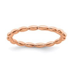 Sterling Silver Stackable Expressions Pink-plated Rice Bead Ring | QSK172