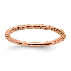 Sterling Silver Stackable Expressions Pink-plated Twisted Ring | QSK180