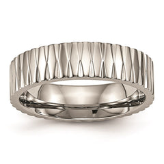 Titanium Polished Textured Ring | TB460