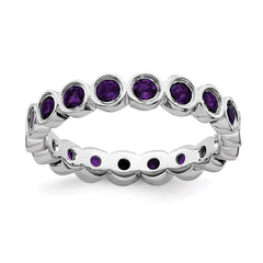 Sterling Silver Stackable Expressions Amethyst Ring | QSK387