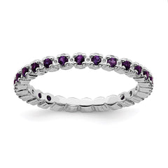 Sterling Silver Stackable Expressions Amethyst Ring | QSK351