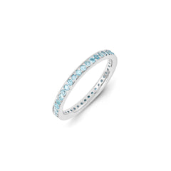 Sterling Silver Stackable Expressions Blue Topaz Ring | QSK1168