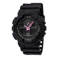 Casio Men's G-Shock Black Ana-Digi Dial Black Resin Strap Alarm Dive Watch | GA100C-1A4