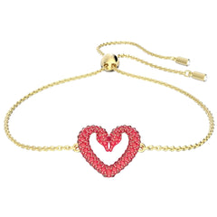 Swarovski Women's Bracelet - Sablima Red Heart Shape Gold Tone Plated | 5634724