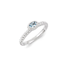 Sterling Silver Stackable Expressions Aquamarine Ring | QSK1124