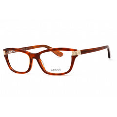 Guess Women's Eyeglasses - Blonde Havana Cat Eye Plastic Full Rim Frame | GU2956 053