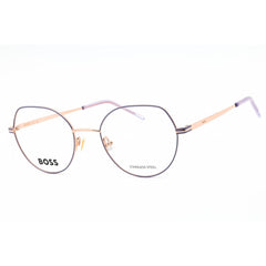 Hugo Boss Women's Eyeglasses - Gold Lilac Metal Square Full Rim | BOSS 1591 0HZJ 00