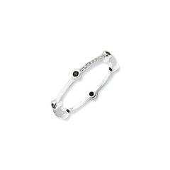 Sterling Silver Stackable Expressions Polished Black/White Dia Ring | QSK667