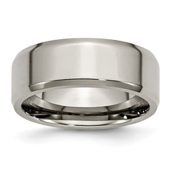 Titanium Beveled Edge 8mm Polished Band | TB157