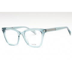 Police Women's Eyeglasses - Transparent Blue Plastic Cat Eye Shape Frame| VPLF29 06RL