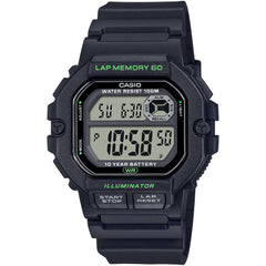 Casio Men's Watch - Dual Time Grey Digital Dial Black Resin Strap Alarm | WS-1400H-1AV
