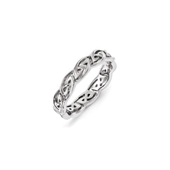 Sterling Silver Stackable Expressions Carved Band Ring | QSK1157