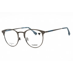 Flexon Men's Eyeglasses - Matte Gunmetal Metal Oval Full Rim Frame | FLEXON E1133 072