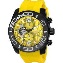 Invicta Men's Watch - Pro Diver Chronograph Yellow Dial Silicone Strap Date | 24162