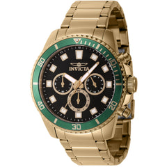 Invicta Men's Quartz Watch - Pro Diver Green Bezel Yellow Gold Bracelet | 46055