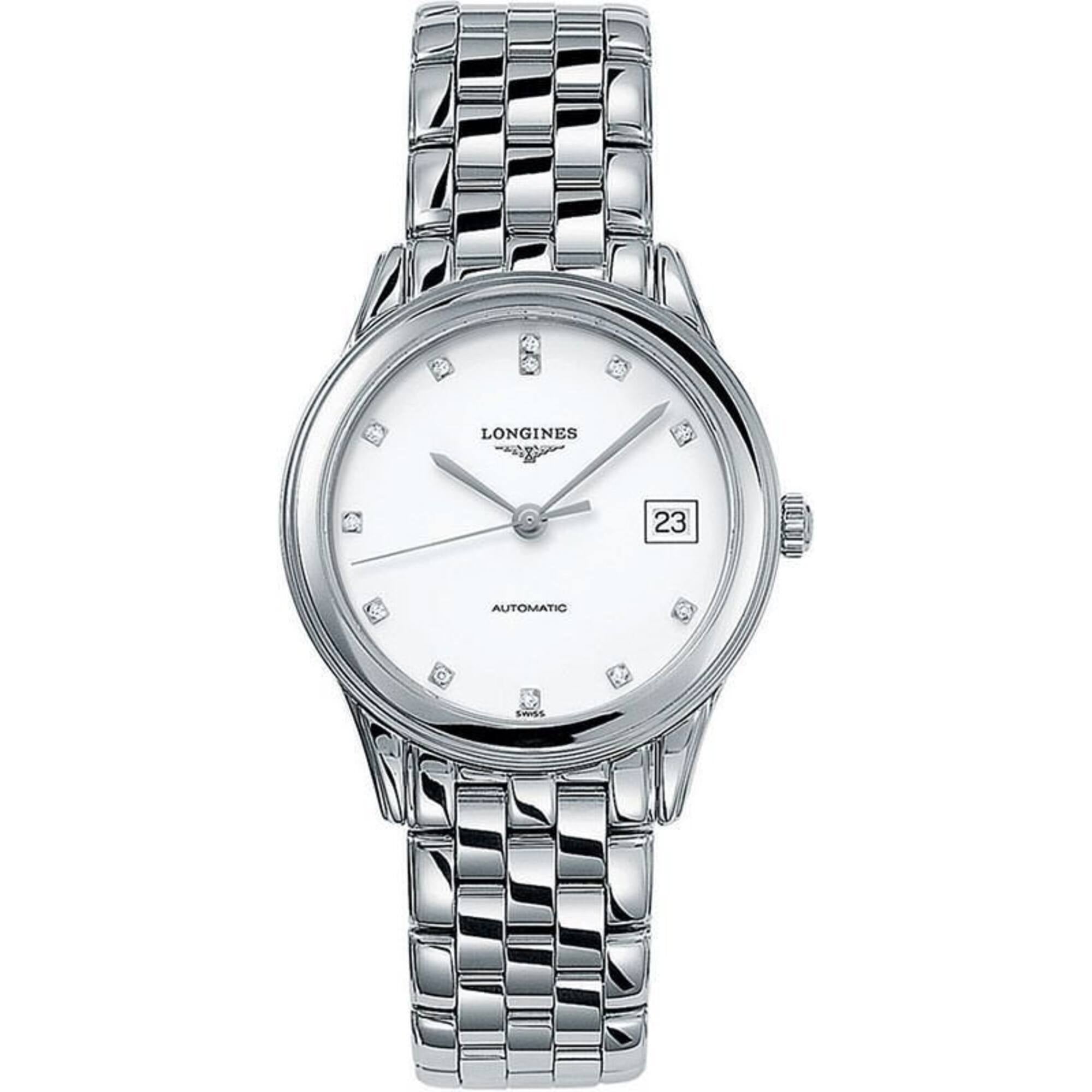 Longines Men's Watch - Flagship Automatic White Dial Silver Bracelet