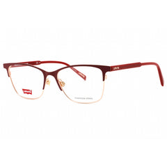 Levi's Women's Eyeglasses - Burgundy Metal Cat Eye Full Rim Frame | LV 1011 0LHF 00