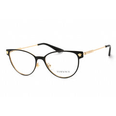 Versace Women's Eyeglasses - Black Gold Metal Oval Full Rim Frame | 0VE1277 1433