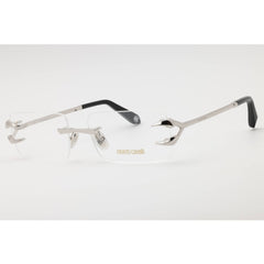 Roberto Cavalli Unisex Eyeglasses - Palladium Metal Rectangular Rimless | VRC023 0579