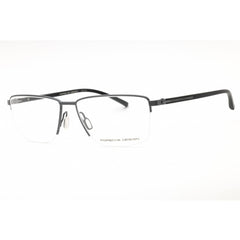 Porsche Men's Eyeglasses - Gunmetal Metal Rectangular Shape Half Rim Frame | P8399 D
