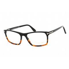 Tom Ford Men's Eyeglasses - Shiny Black/Havana Plastic Rectangular Frame | FT5295 056