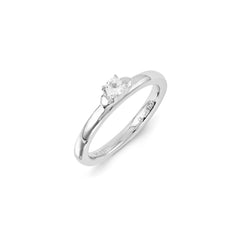 Sterling Silver Stackable Expressions Created White Sapphire Ring | QSK1302