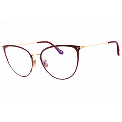 Tom Ford Women's Eyeglasses - Shiny Red Metal Cat Eye Full Rim Frame | FT5840-B 066