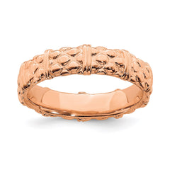 Sterling Silver Stackable Expressions Pink-plated Ring | QSK300