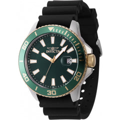 Invicta Men's Quartz Watch - Pro Diver Green Dial Black Silicone Strap | 46093