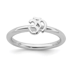 Sterling Silver Stackable Expressions Rhodium Ohm Ring | QSK1937