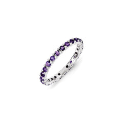 Sterling Silver Stackable Expressions Amethyst Ring | QSK1214