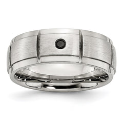 Stainless Steel Polished/Brushed Diamond Band | SR408