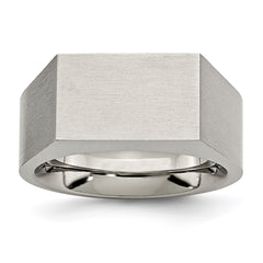 Titanium Polished and Brushed Signet Ring | TB425