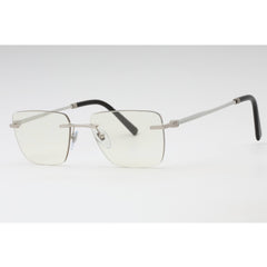 Bvlgari Men's Eyeglasses - Matte Silver Rimless Rectangular 57mm Frame | 0BV1122 2072