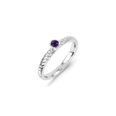 Sterling Silver Stackable Expressions Amethyst Ring | QSK1259
