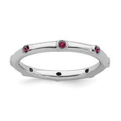 Sterling Silver Stackable Expressions Created Ruby Ring | QSK380
