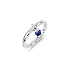 Sterling Silver Stackable Expressions Created Sapphire Ring | QSK1340