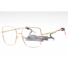 M Missoni Women's Eyeglasses - Gold Peach Metal Square Full Rim | MMI 0021 0K67 00