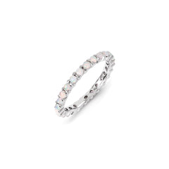 Sterling Silver Stackable Expressions Created Opal Ring | QSK1216