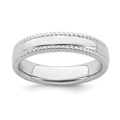 Sterling Silver Stackable Expressions Rhodium Ring | QSK311