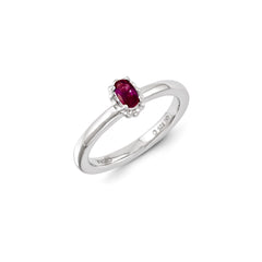 Sterling Silver Stackable Expressions Created Ruby Ring | QSK1269