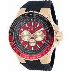 Invicta Men's Watch - Aviator Chronograph Red and Gold Tone Dial Black Strap | 44614