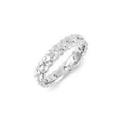 Sterling Silver Stackable Expressions Carved Band Ring | QSK1440