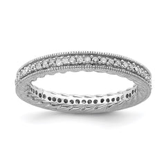 Sterling Silver Stackable Expressions Polished Diamond Ring | QSK653