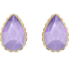 Swarovski Women's Earrings - Chroma Purple Pear Shaped Crystal Gold Tone | 5641405