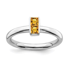 Sterling Silver Stackable Expressions Citrine Ring | QSK2122