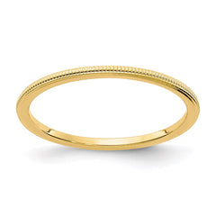 14K Gold 1.2mm Milgrain Stackable Band | STK19-120Y