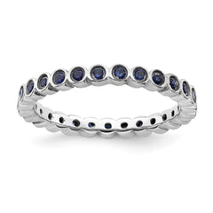 Sterling Silver Stackable Expressions Created Sapphire Ring | QSK370