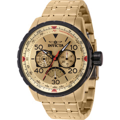Invicta Men's Watch - Aviator Quartz Multifunction Gold Tone Dial Bracelet | 46984