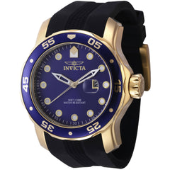 Invicta Men's Watch - Pro Diver Quartz Blue Dial Black Silicone Rubber Strap | 45737